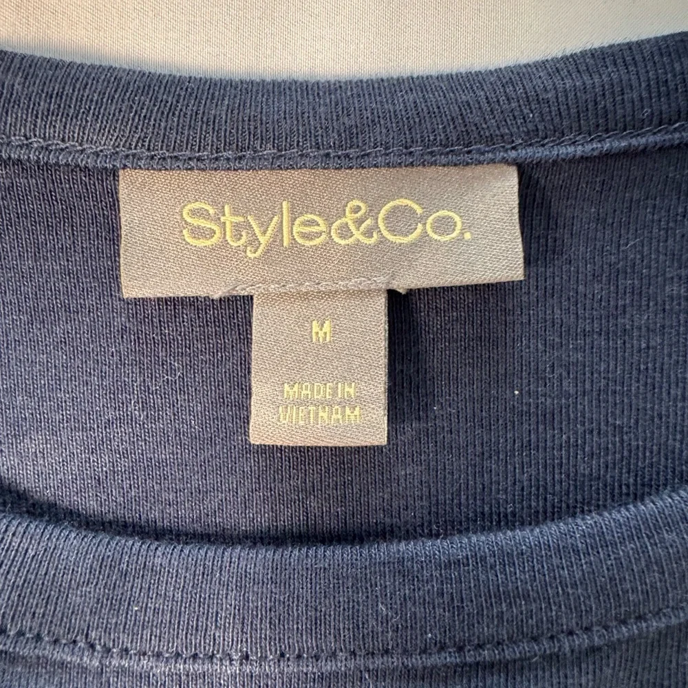 Style & Co. Dark Blue Crewneck Tunic Top - Picture 2 of 4